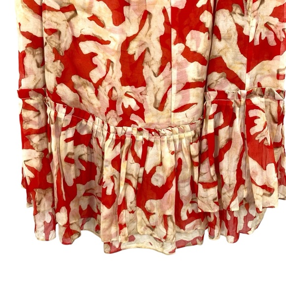 Diane Von Furstenberg Silk Cotton Coral Reef Print Dress - Picture 4 of 9
